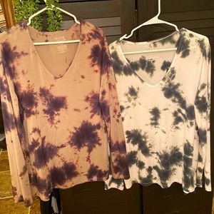 TWO PACK: Long Sleeve Tie Dye Tops